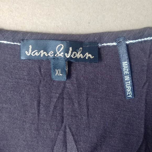 Jane & John brown white patchwork linen dress lagenlook size XL - Picture 12 of 15